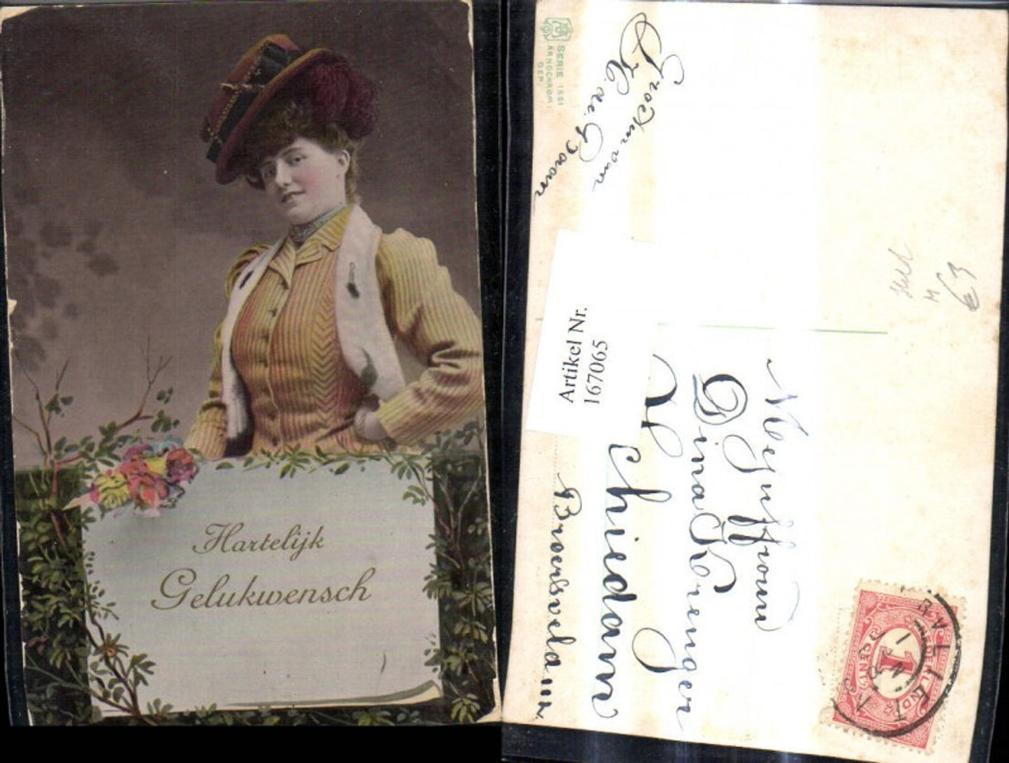 167065,Frau mit Hut Hutmode