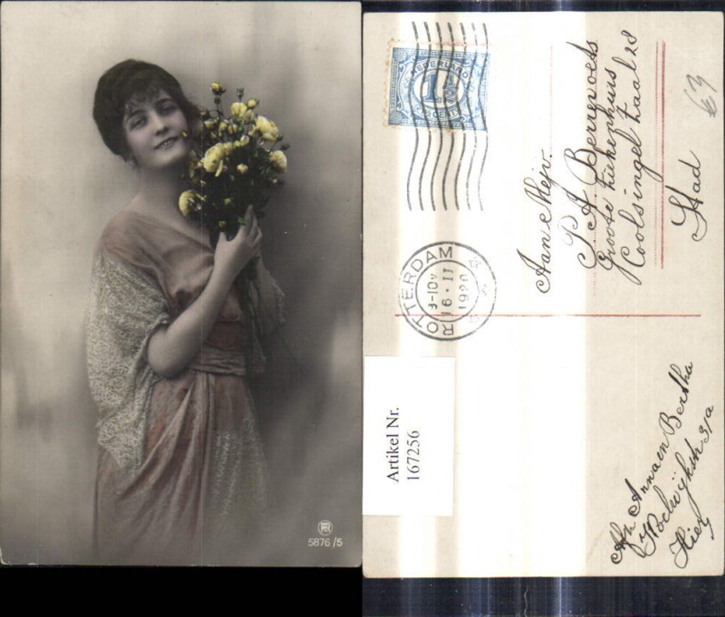 167256,Frau m. Blumen pub RPH 5876/5