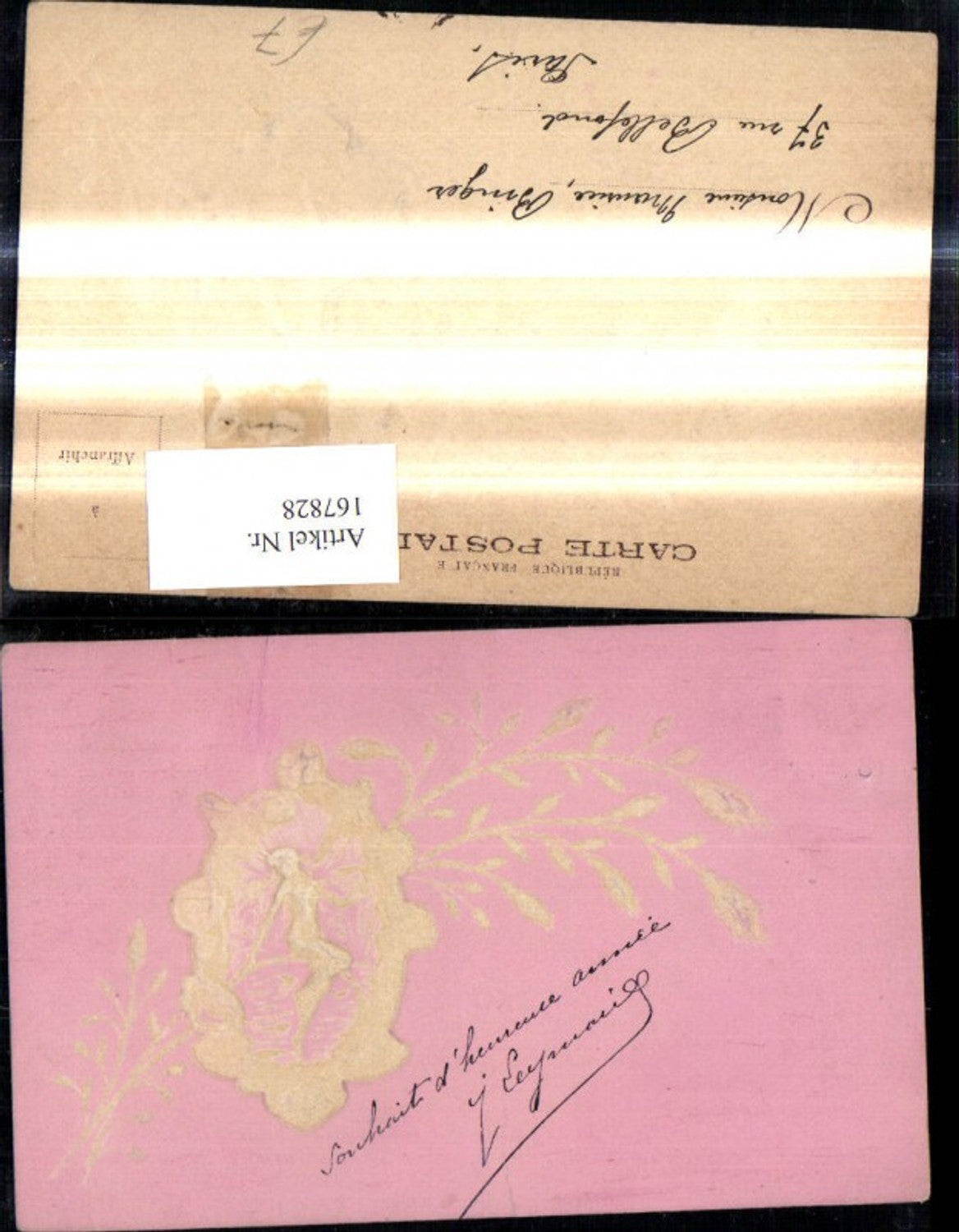 167828,Präge Ak Jugendstil Art nouveau Fee Ornament Blumenranke