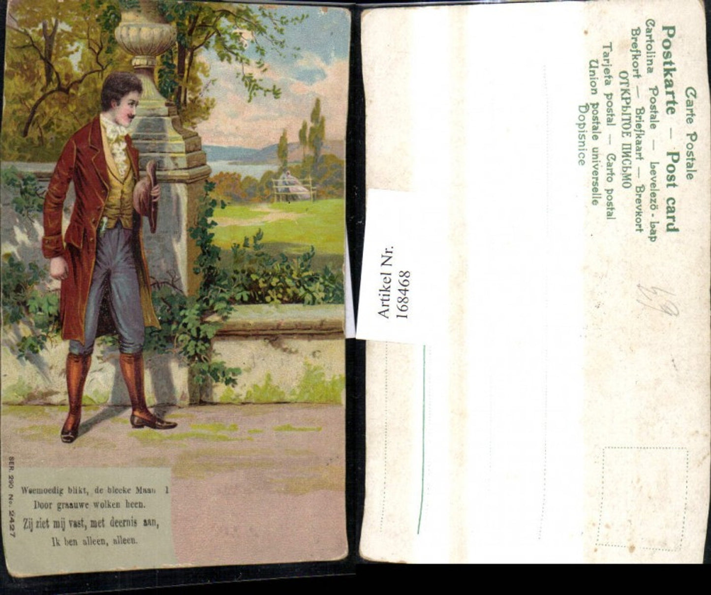 168468,Künstler Ak Liebe Mann beobachtet Paar i. Park Garten