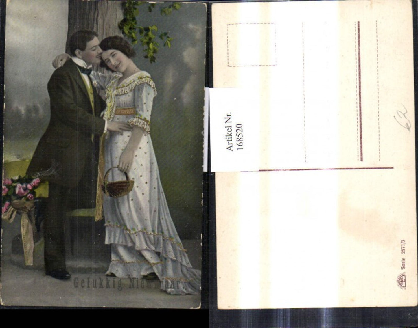 168520,Liebe Paar Umarmung unter Baum Gelukkig Nieuwjaar