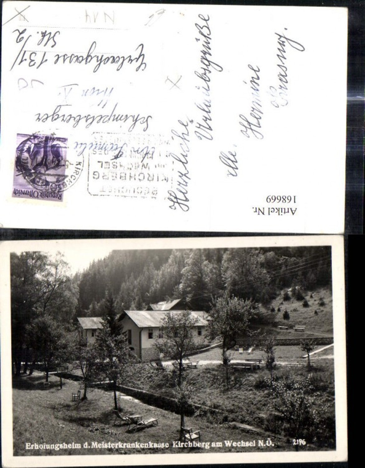 168669,Foto Ak Erholungsheim d. Meisterkrankenkause Kirchberg a. Wechsel