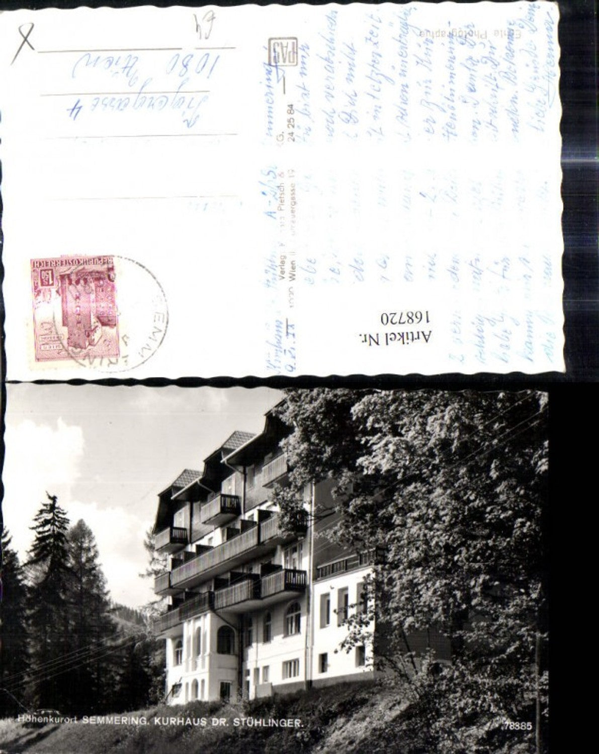 168720,Foto Ak Semmering Kurhaus Dr. Stühlinger