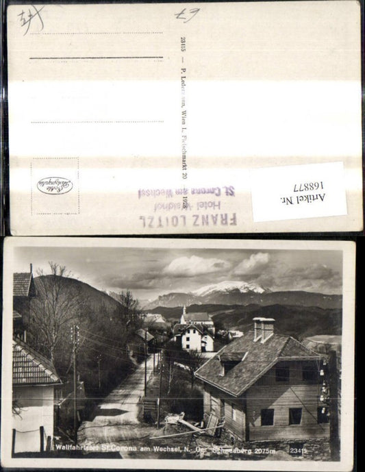 168877,Foto Ak St Corona a. Wechsel Schneeberg