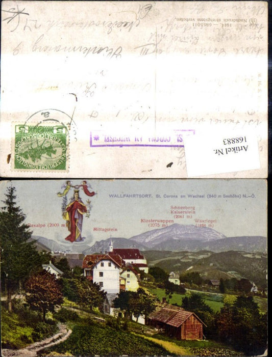 168883,Fotomontage St Corona a. Wechsel Gnadenmutter Gipfelkarte