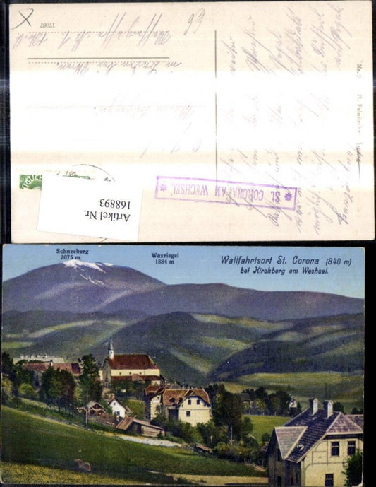 168893,St Corona b. Kirchberg a. Wechsel Gipfelkarte