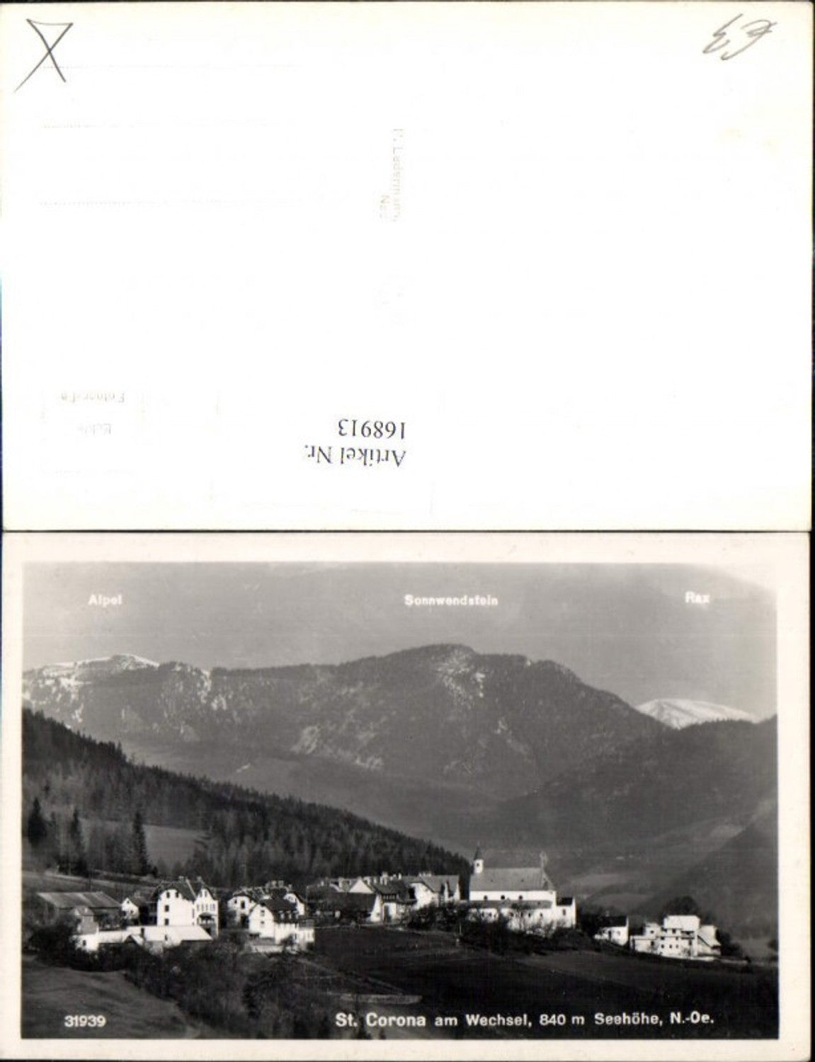 168913,Foto Ak St Corona a. Wechsel Gipfelkarte