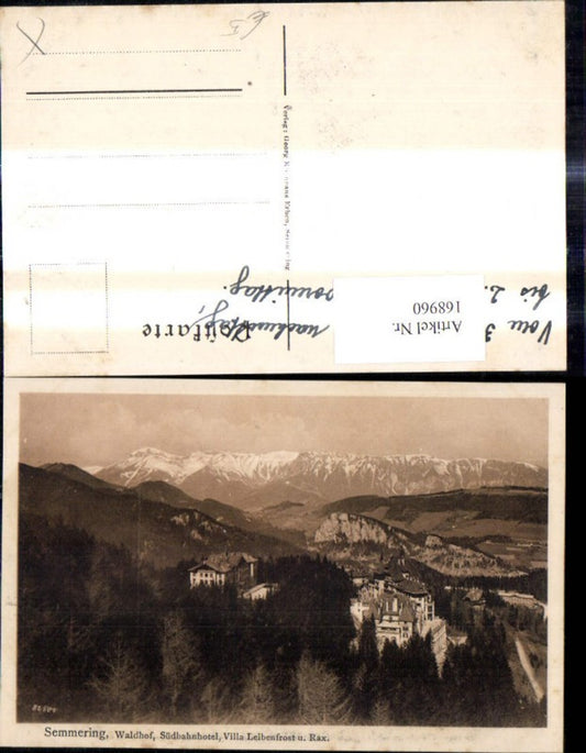 168960,Semmering Waldhof Südbahnhotel Villa Leibenfrost u. Rax
