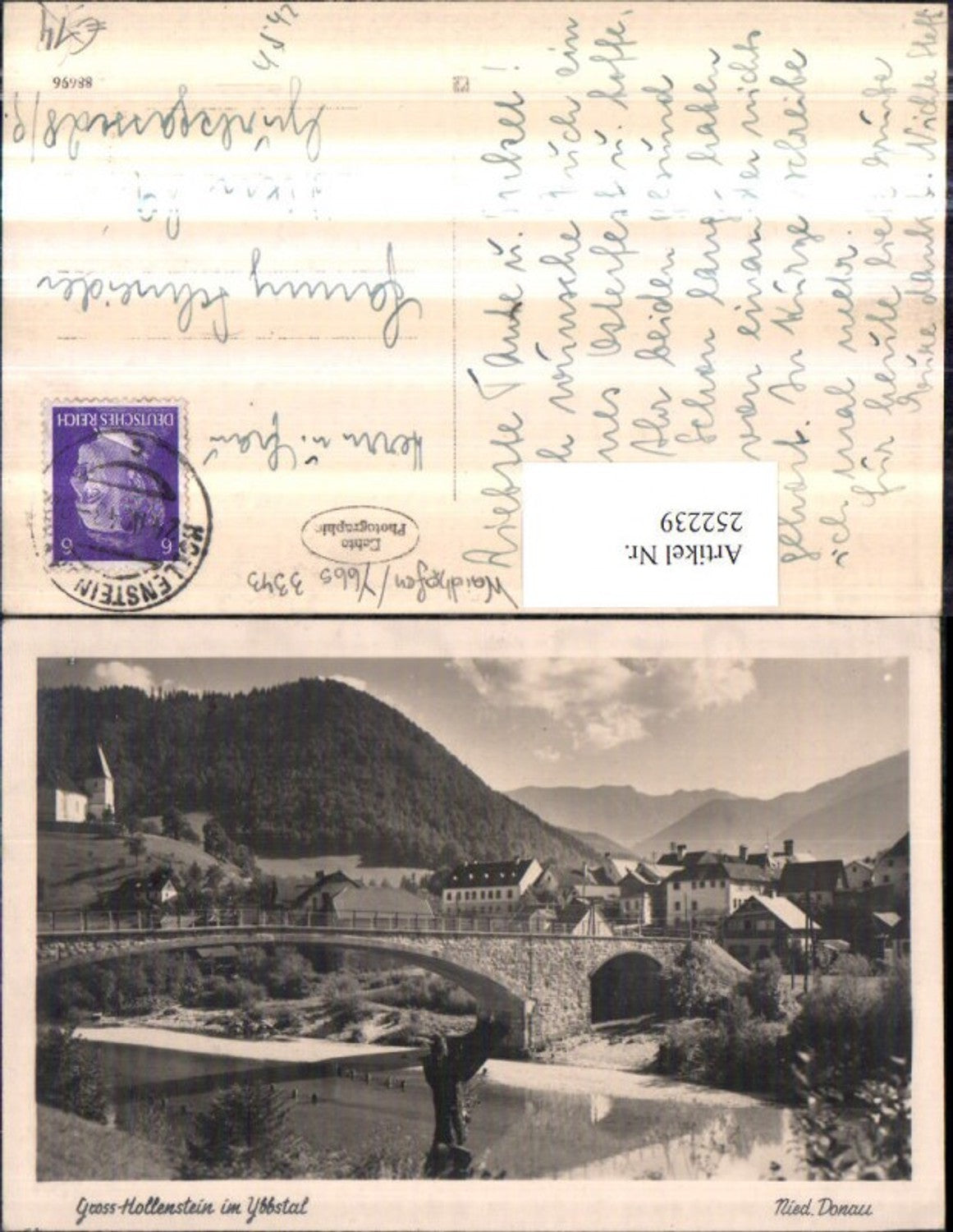 252239,Groß Hollenstein im Ybbstal Teilansicht Brücke Kirche