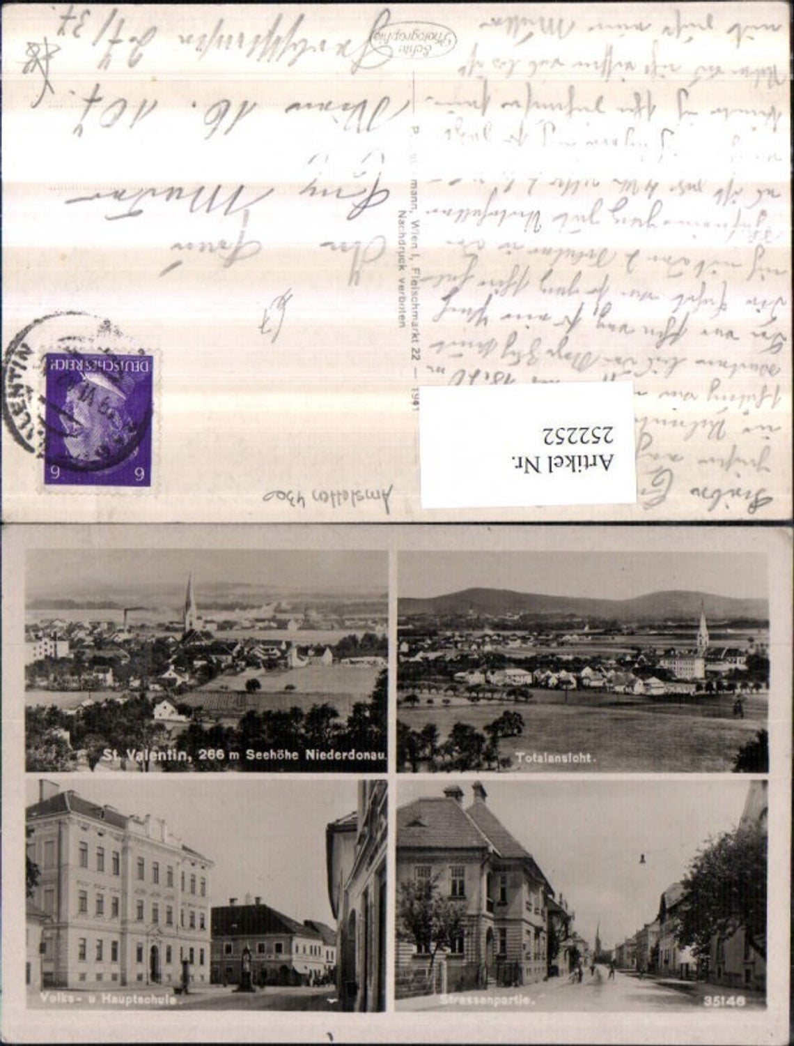 252252,St. Valentin Totale Volks- u. Hauptschule Straßenansicht Mehrbildkarte