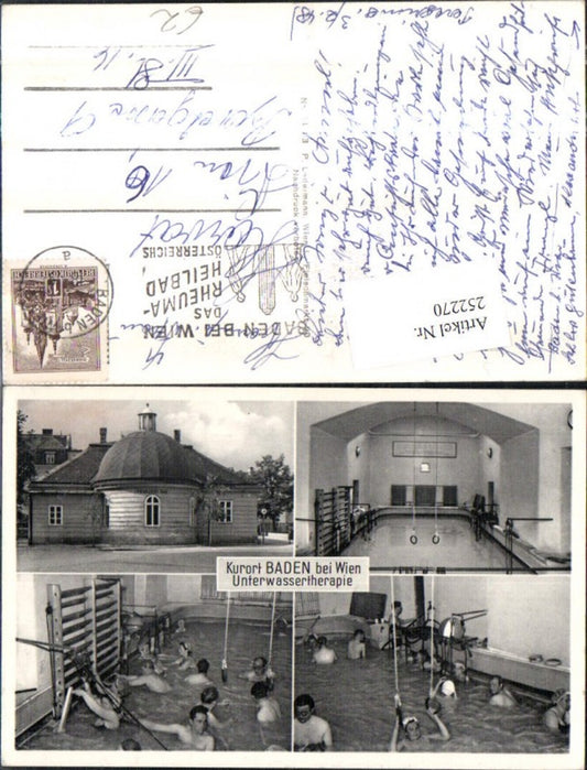 252270,Baden b. Wien Unterwassertherapie Schwimmbad Mehrbildkarte