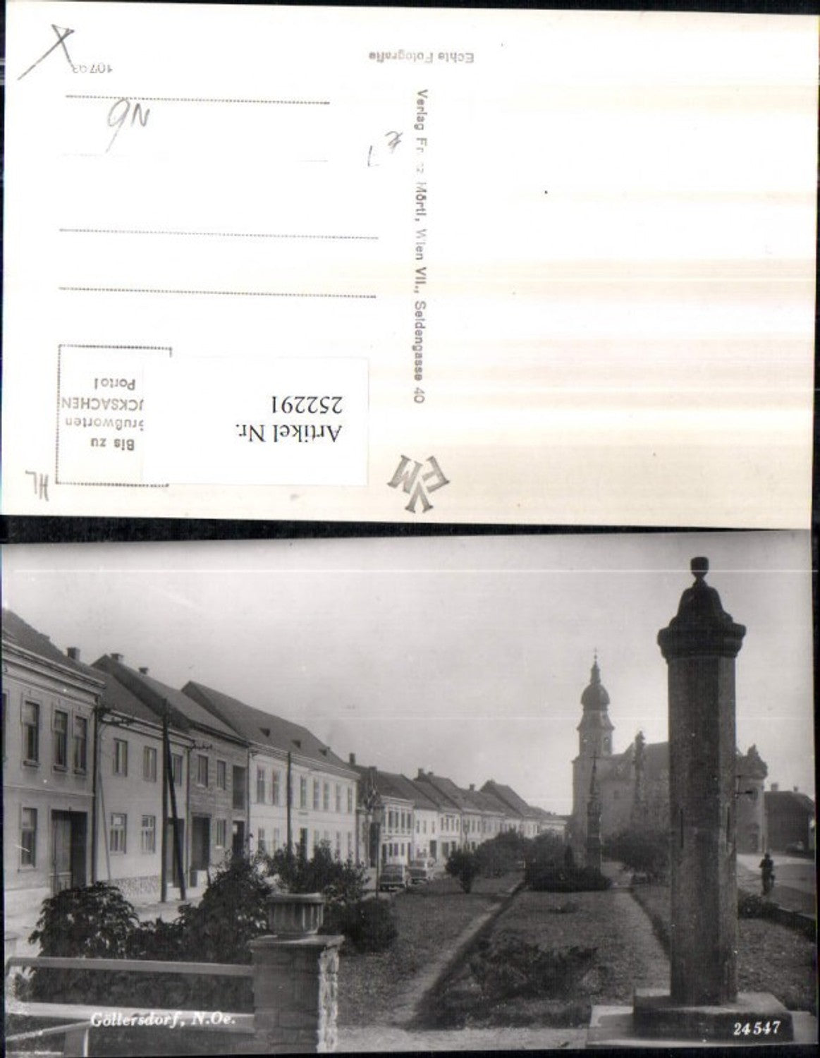 252291,Göllersdorf Häuser Kirche Säulen Mariensäule