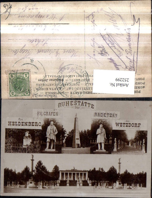 252299,Heldenberg b. Wetzdorf Ruhestätte Grafen Radetzky Büsten Säulen Mehrbildkarte