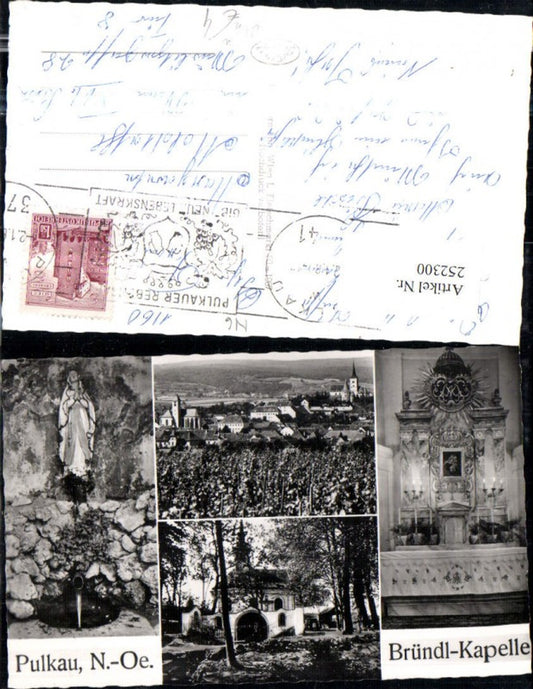 252300,Pulkau Totale Bründl-Kapelle Innenansicht Marienstatue Mehrbildkarte