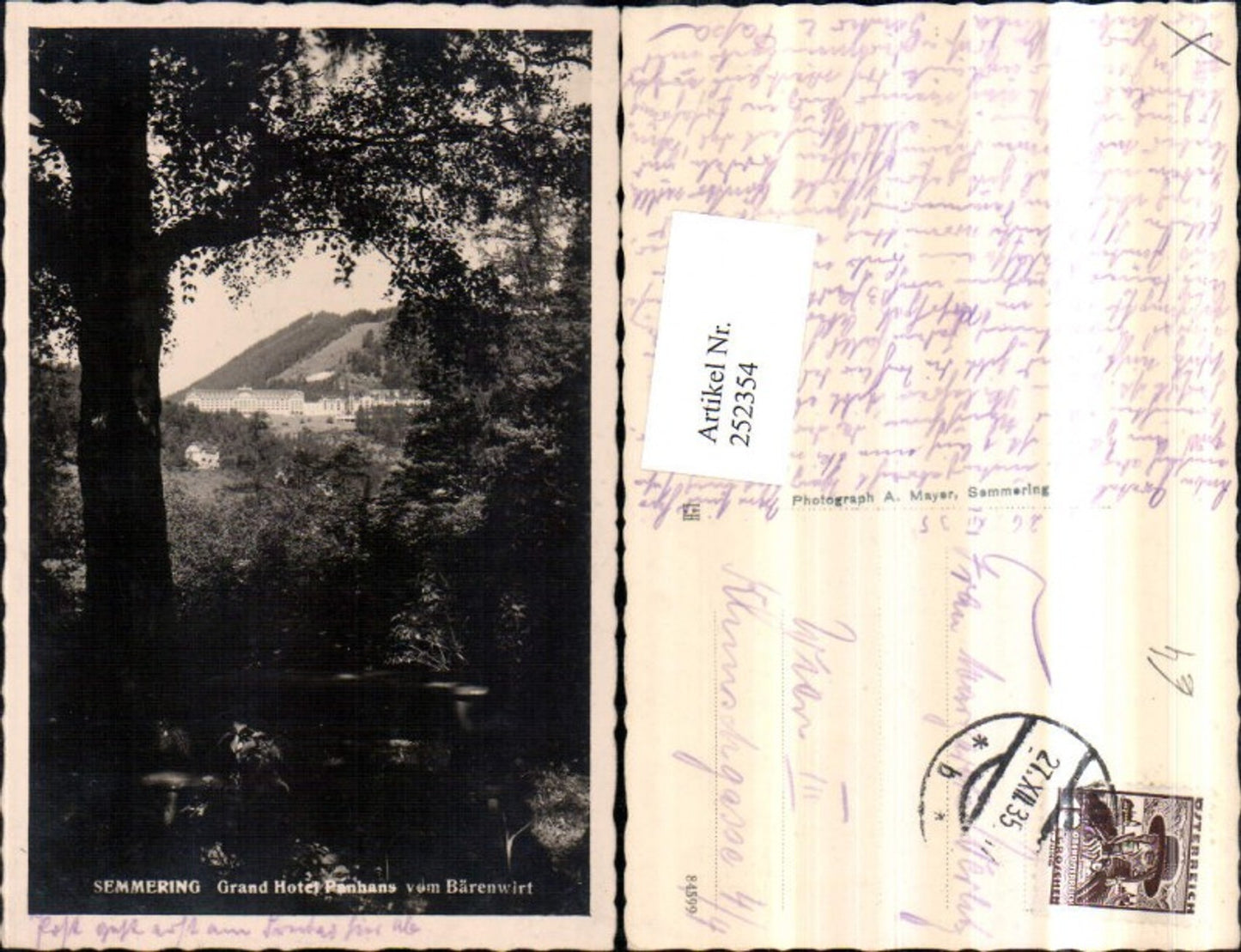 252354,Semmering Grand Hotel Panhans vom Bärenwirt