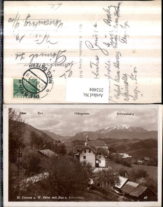 252404,St. Corona am Wechsel Teilansicht m. Otter Rax Mittagstein u. Schneeberg