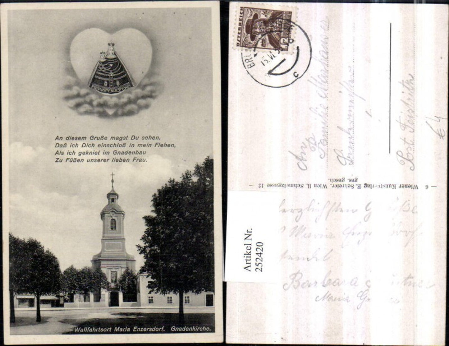 252420,Maria Enzersdorf Gnadenkirche Kirche m. Gnadenbild Spruch Text
