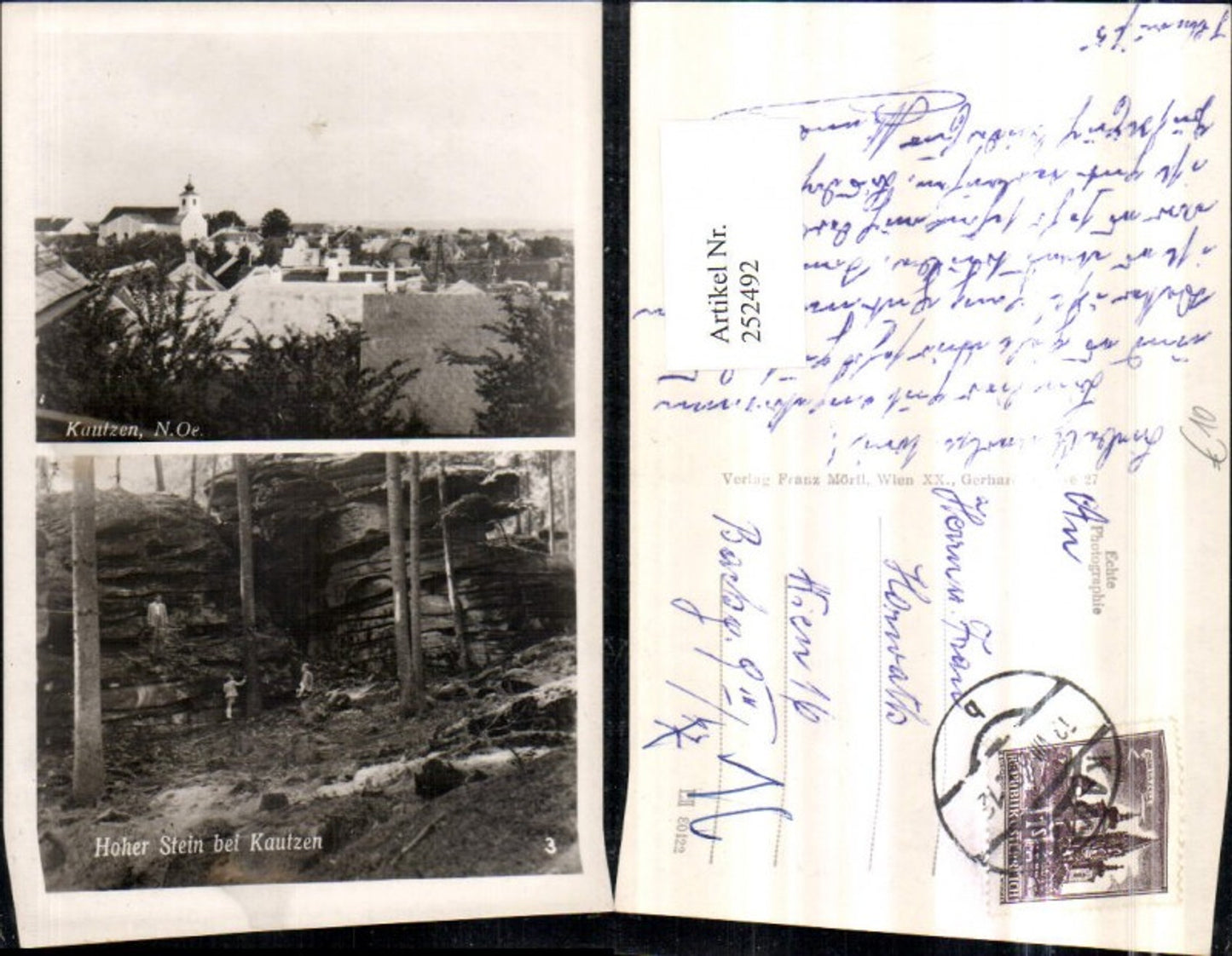 252492,Kautzen Totale Kirche Hoher Stein Mehrbildkarte