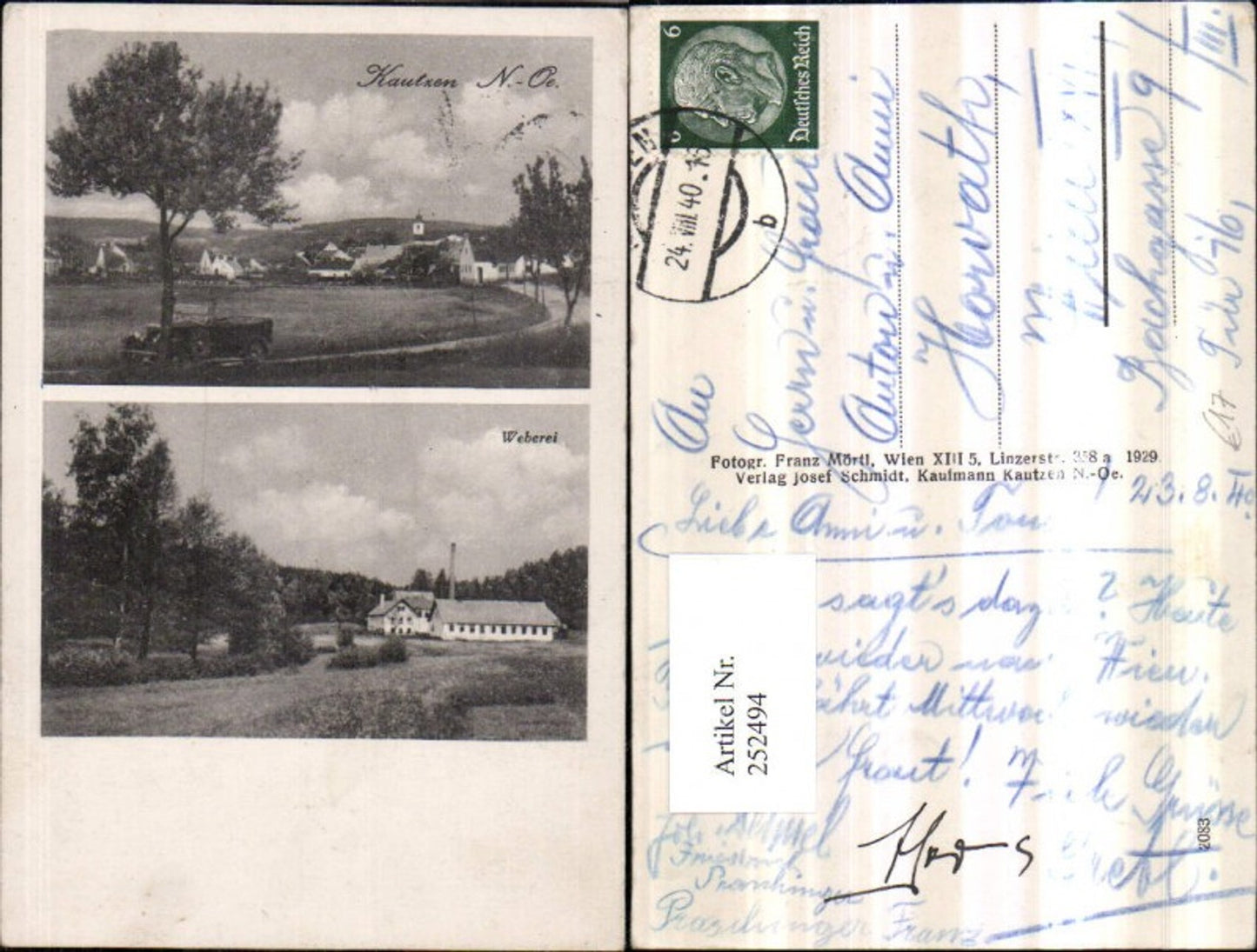 252494,Kautzen Teilansicht Oldtimer Weberei Mehrbildkarte