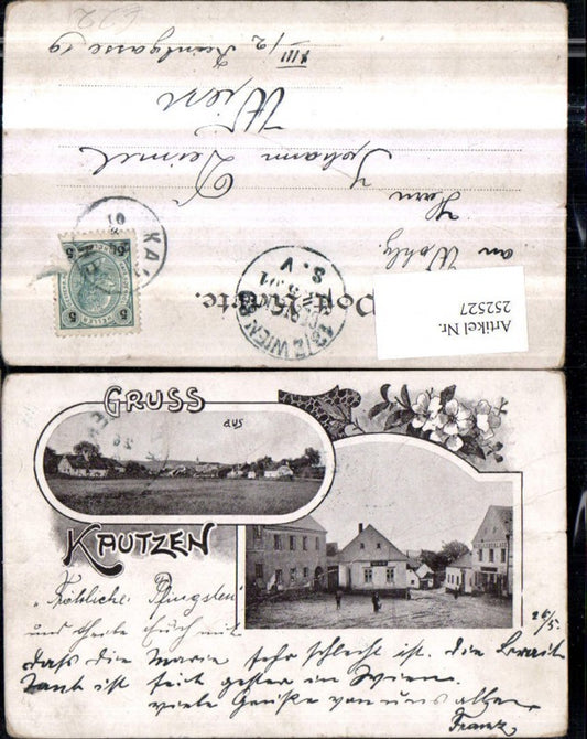 252527,Gruß aus Kautzen Totale Straßenansicht Mehlniederlage Mehrbildkarte Passepartout