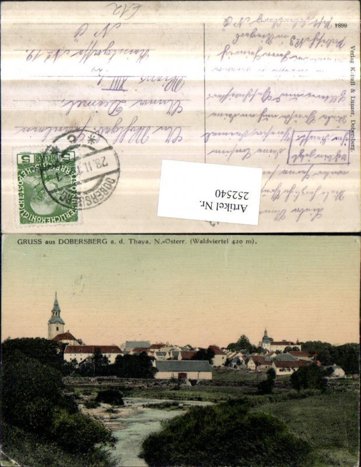 252540,Gruß aus Dobersberg an d. Thaya Totale Kirche