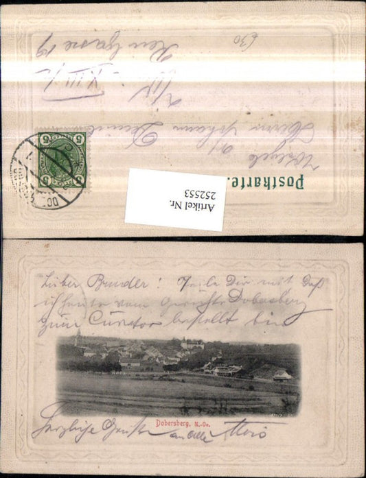 252553,Präge AK Dobersberg Totale m. Schloss