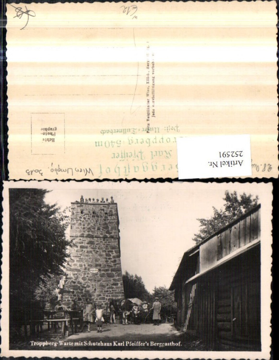 252591,Troppberg-Warte m. Schutzhaus Karl Pfeiffer Berggasthof b. Tullnerbach