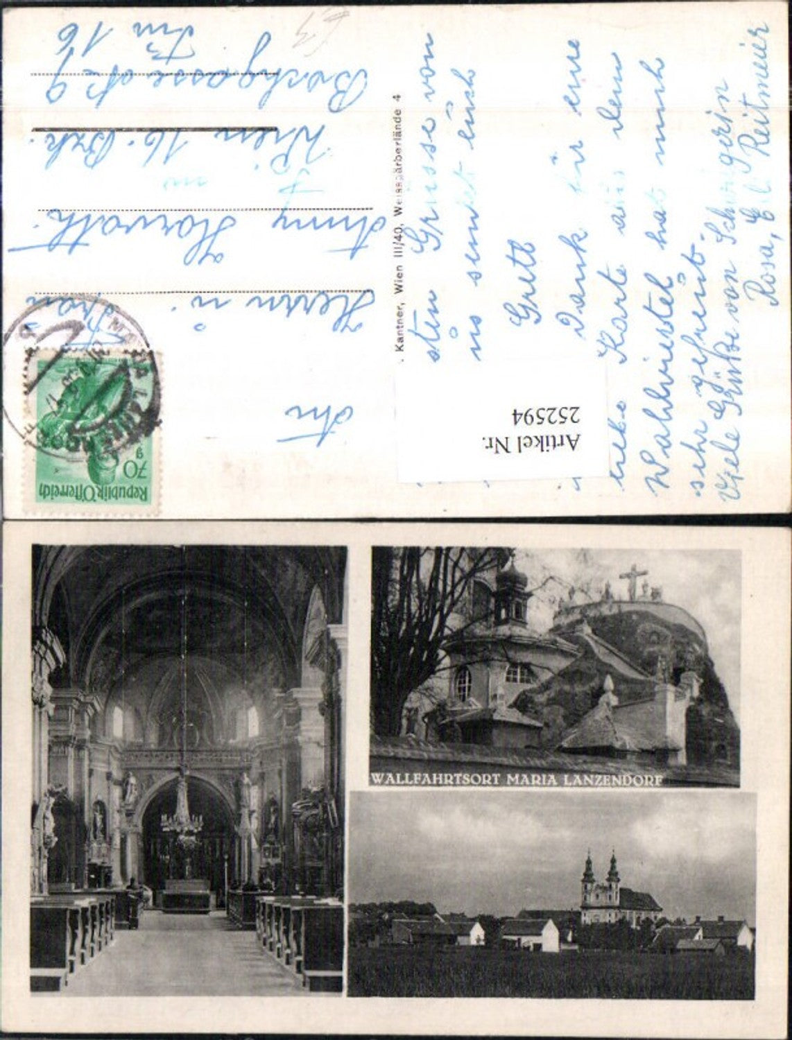 252594,Maria Lanzendorf Totale Kirche Innenansicht Mehrbildkarte