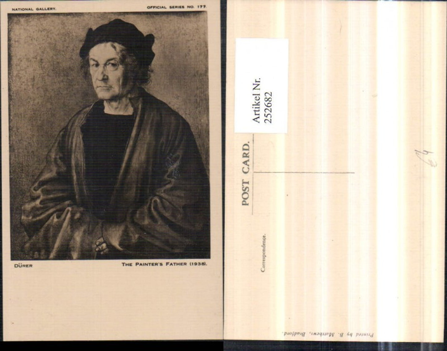 252682,Künstler AK Dürer The painters father Mann m. Haube Portrait