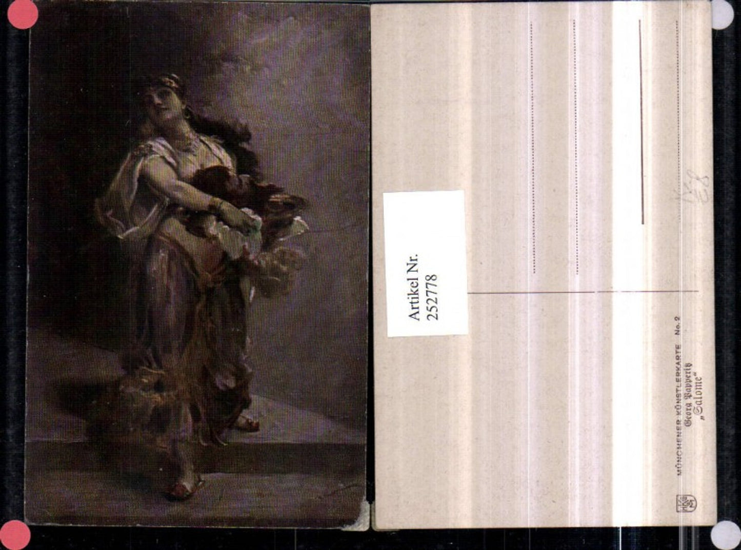 252778,Künstler AK Georg Papperitz Salome Frau m. Kopftuch Kleid Schüssel