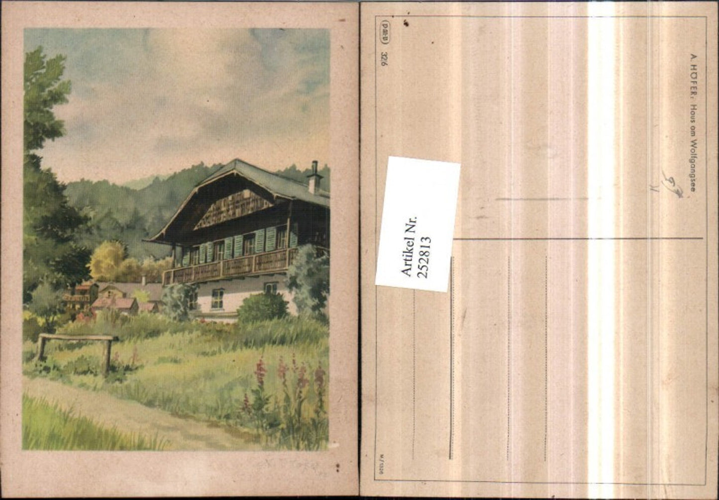 252813,Künstler AK A. Höfer Haus am Wolfgangsee Hausansicht