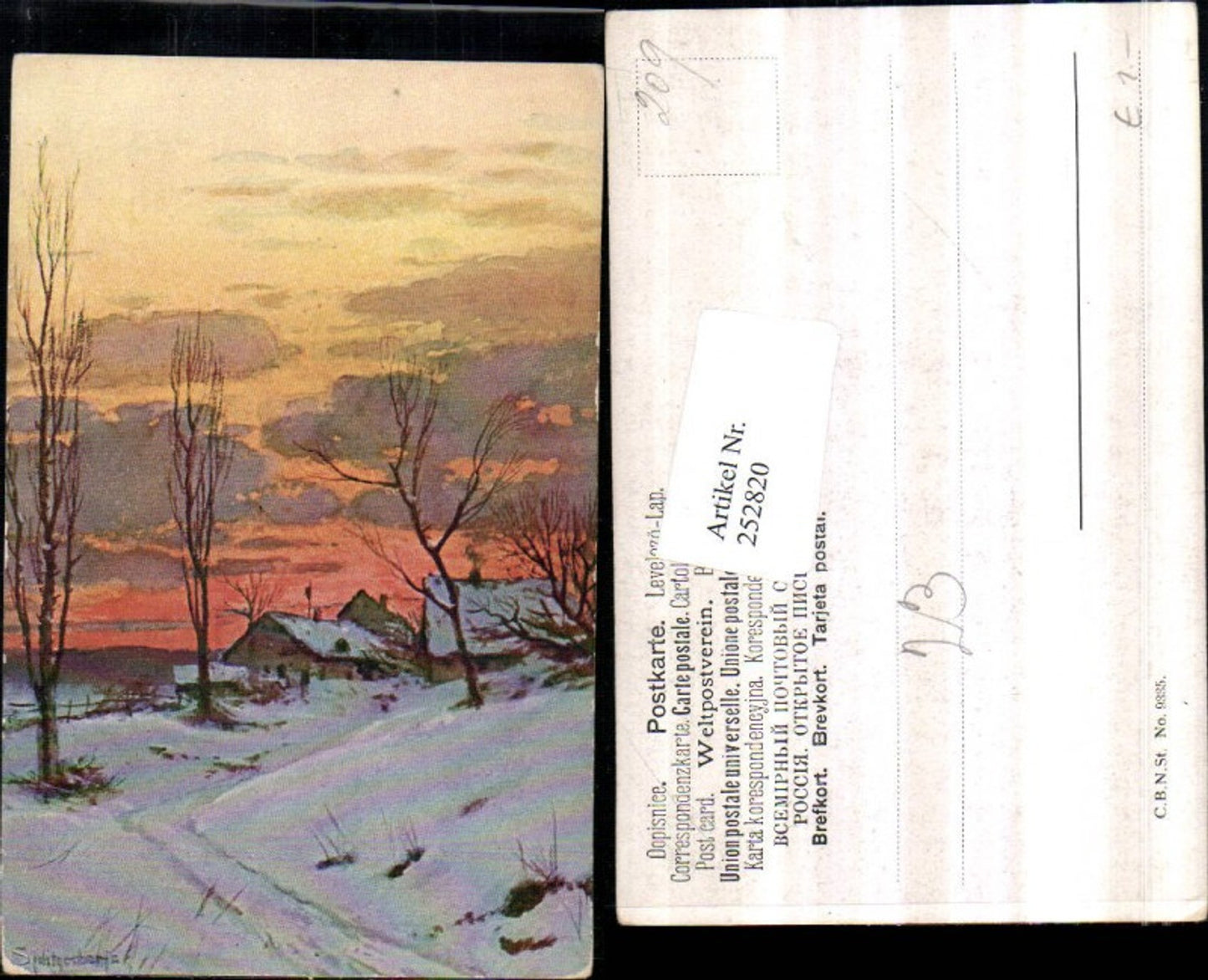 252820,Künstler AK Splitgerber Winterlandschaft Wegpartie