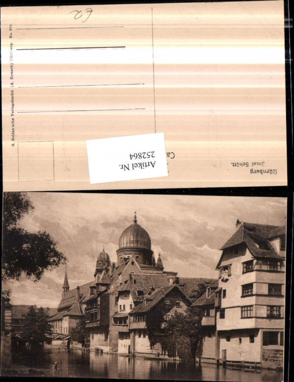 252864,Nürnberg Insel Schütt Häuser am Fluss Kuppel