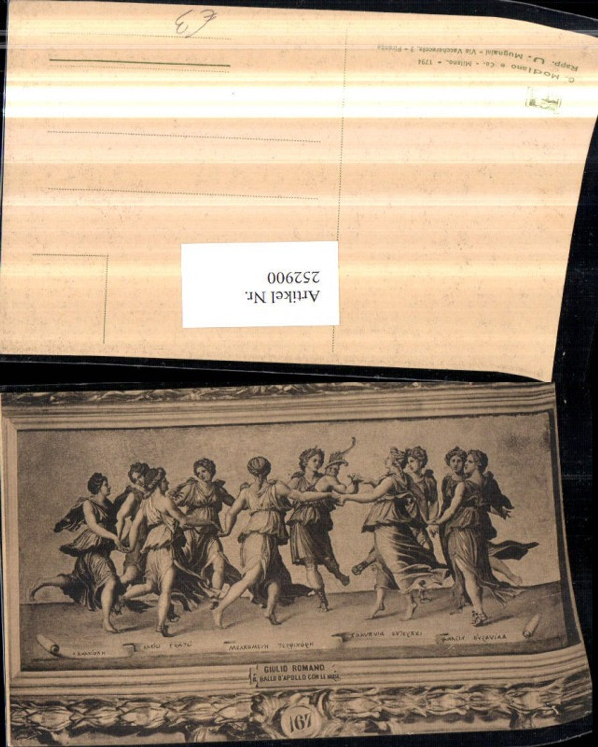 252900,Künstler AK Giulio Romano Personen b. Ringeltanz tanzen Kleider
