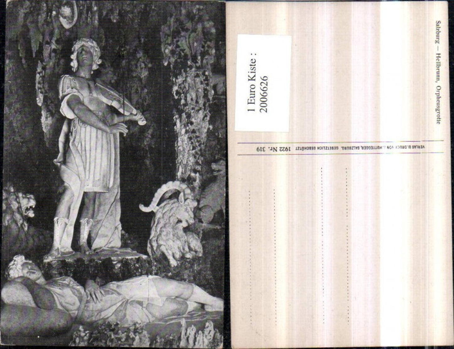 2006626,Salzburg Hellbrunn Orpheusgrotte Grotte Statuen Griechisch Geige