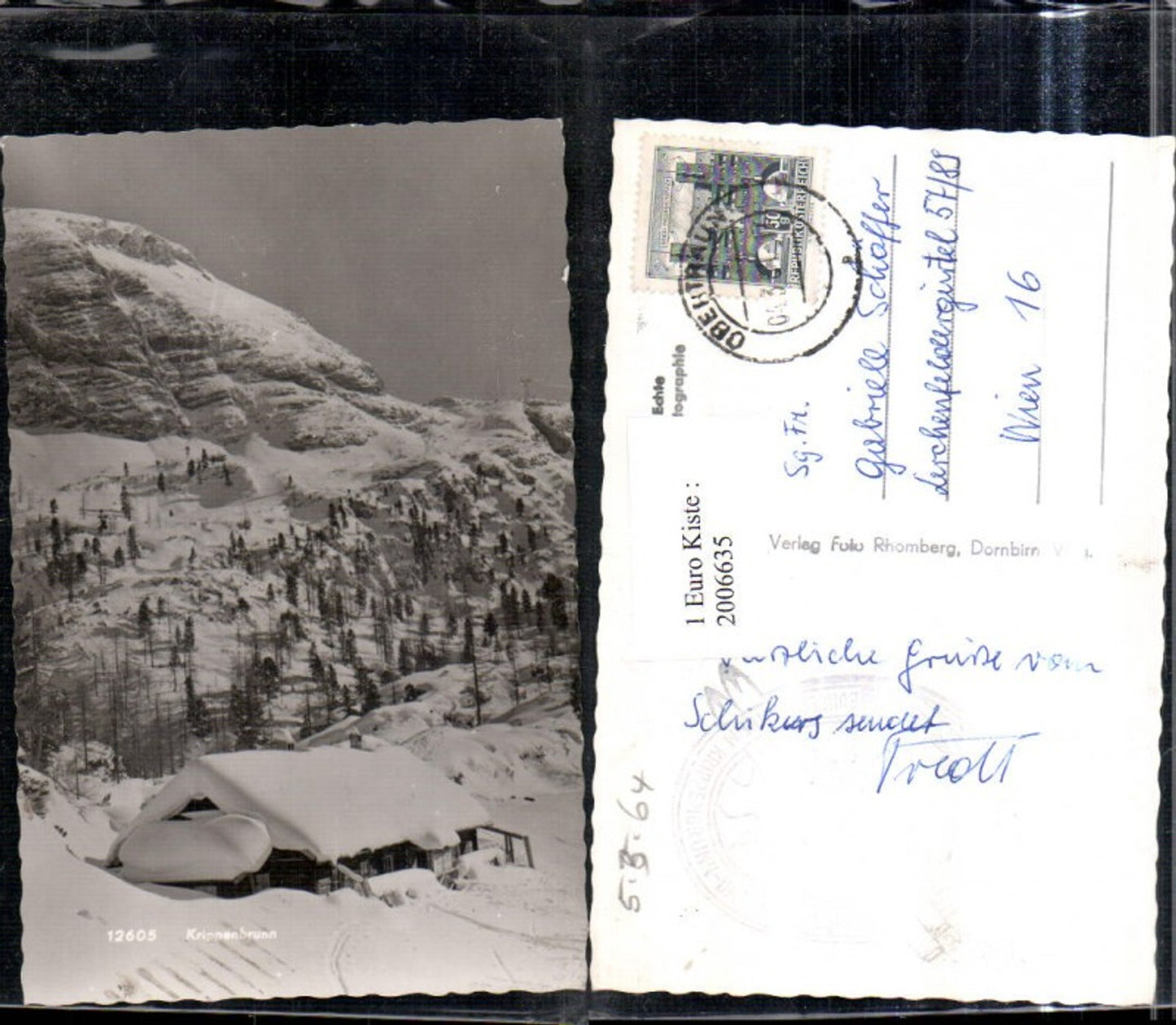 2006635,Krippenbrunn Hütte Bergkulisse Winterbild