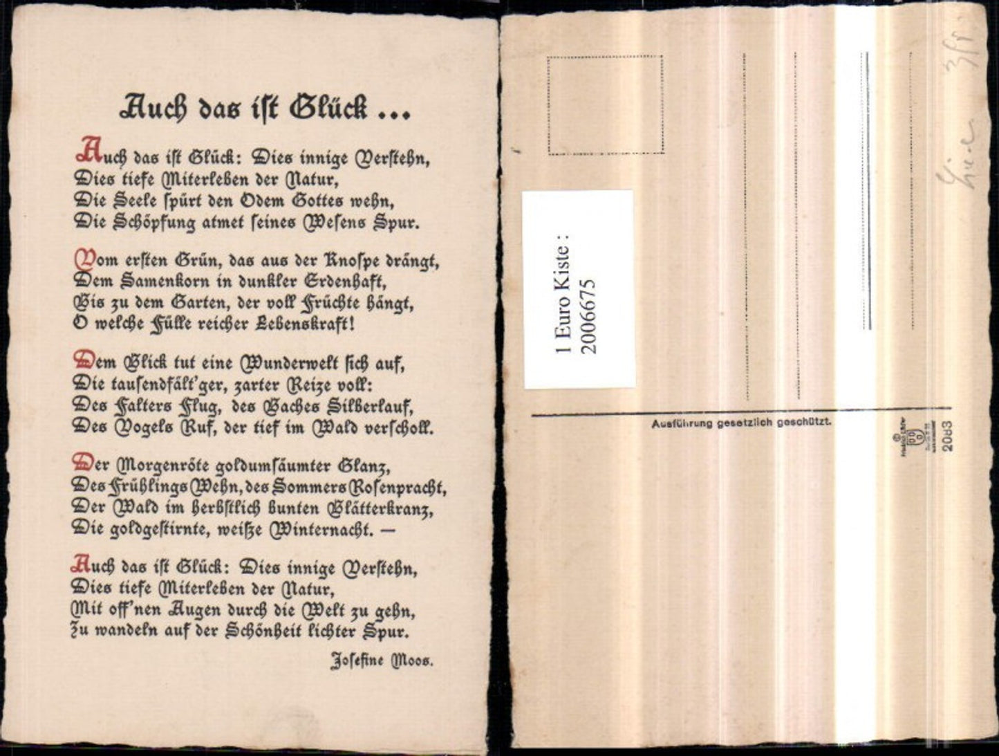 2006675,Gedicht Text Auch das ist Glück von Josefine Moos