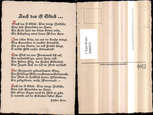 2006675,Gedicht Text Auch das ist Glück von Josefine Moos