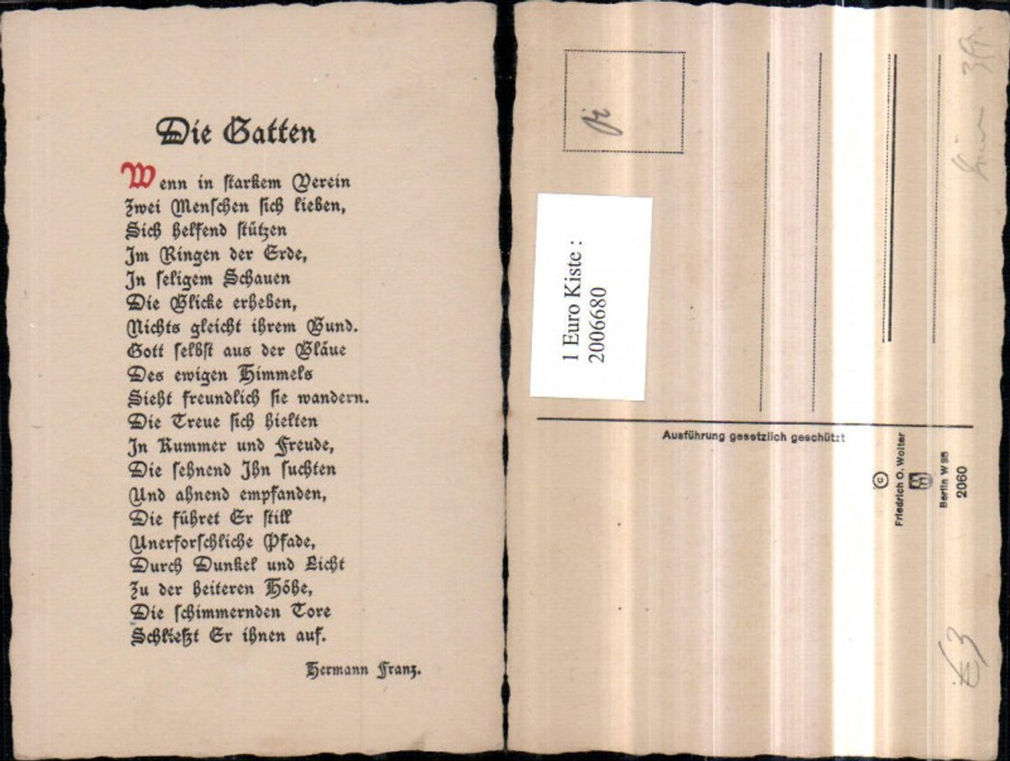 2006680,Gedicht Text Die Gatten von Hermann Franz