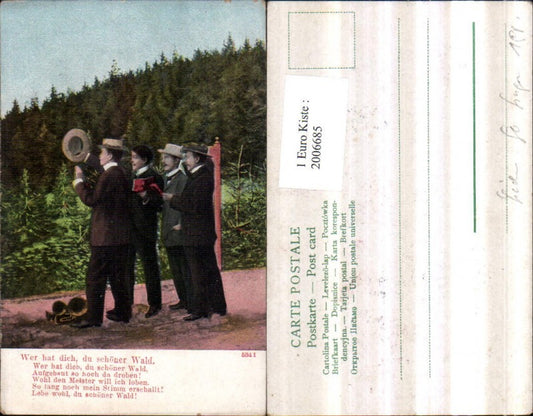 2006685,Spruch Text Männer m. Hüten Buch Wald