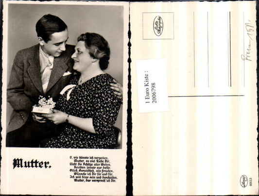 2006798,Mutter Gedicht Text Frau m. Kind Junge Anzug Geschenk