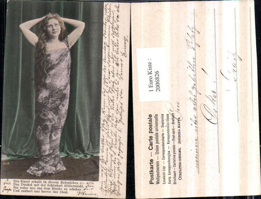 2006826,Spruch Text Mädchen m. Langen Haaren Kleid Ganzkörperportrait