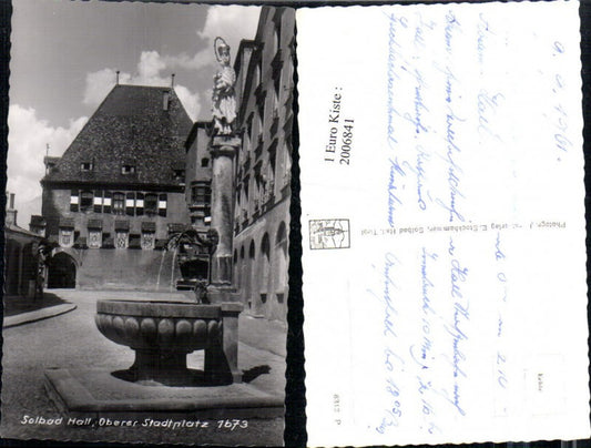 2006841,Bad Hall Oberer Stadtplatz Rathaus Brunnen