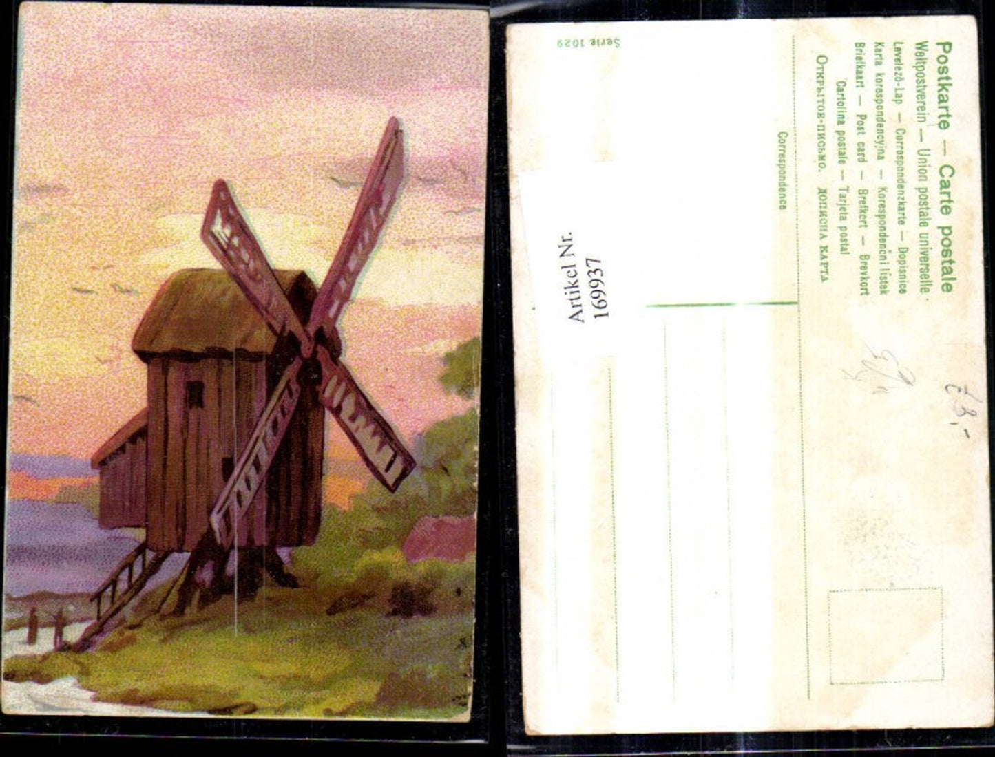 169937,Künstler Ak Windmühle