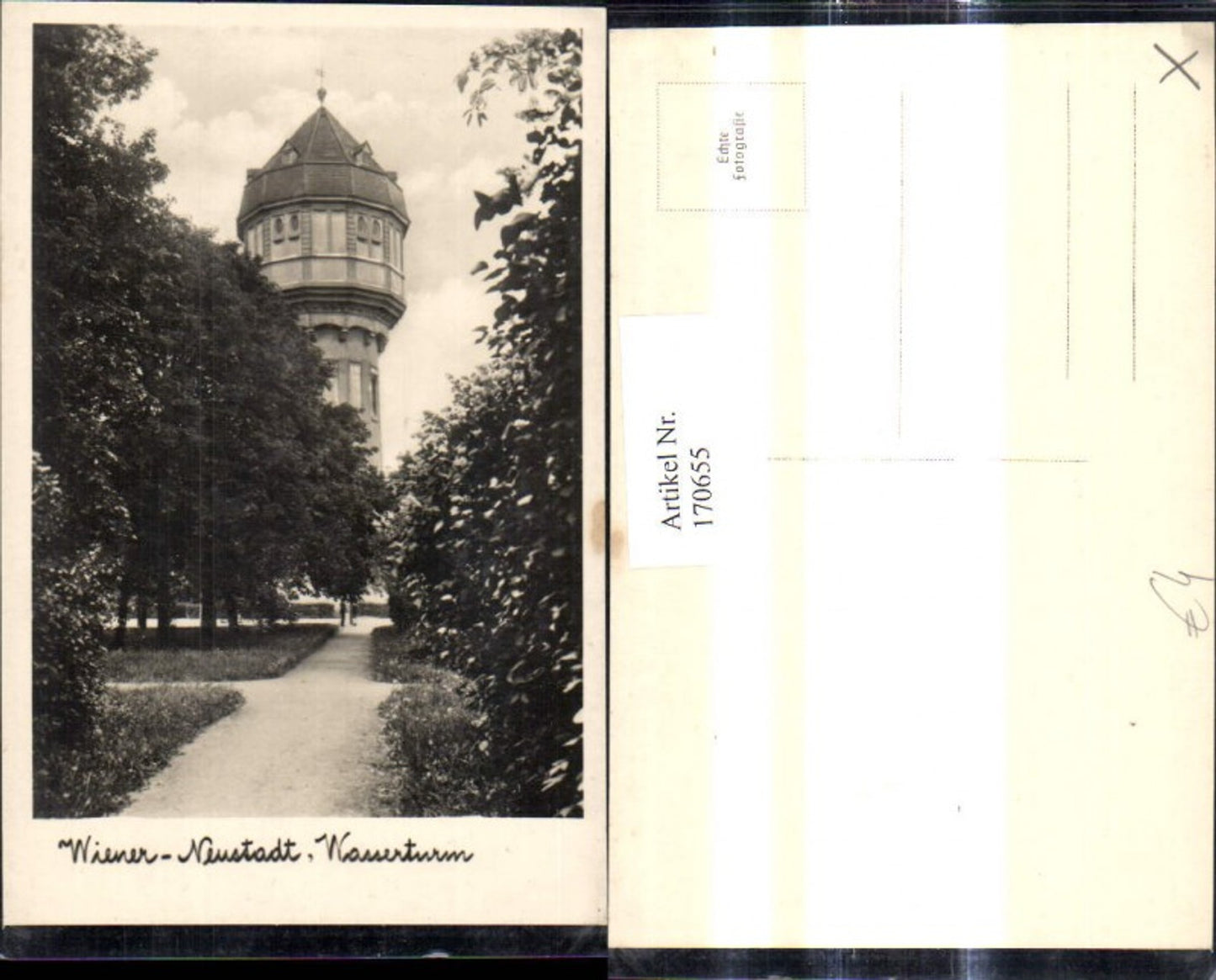 170655,Foto Ak Wiener Neustadt Wasserturm