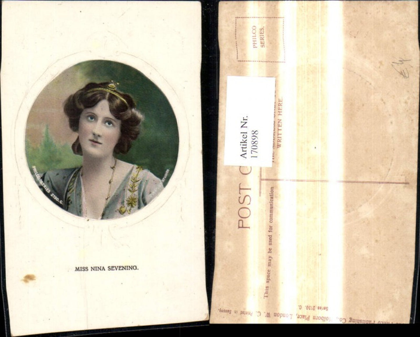 170898,Miss Nina Sevening Portrait Präge Passepartout Schauspielerin Sängerin