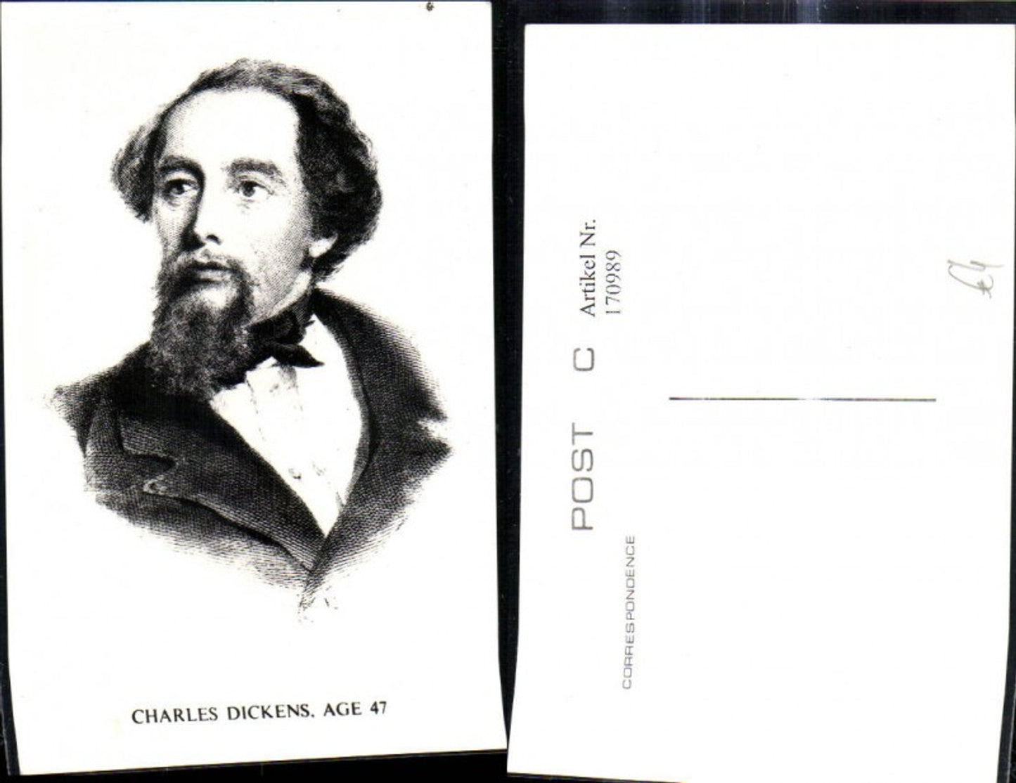 170989,Künstler Ak Charles Dickens Schriftsteller Age 47