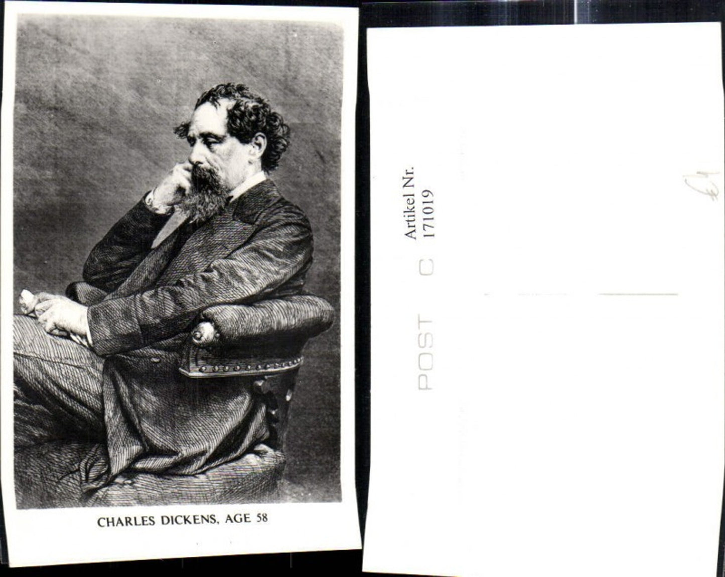 171019,Künstler Ak Charles Dickens Schriftsteller Age 58