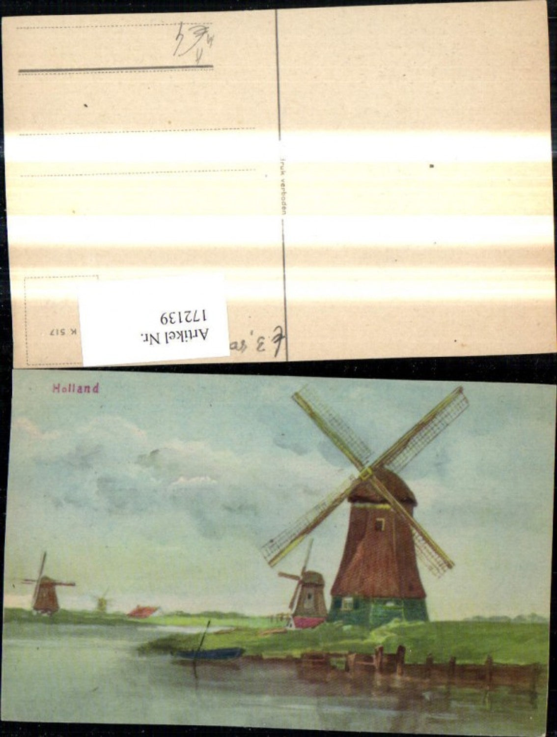 172139,Künstler Ak Windmühle Windmühlen Holland