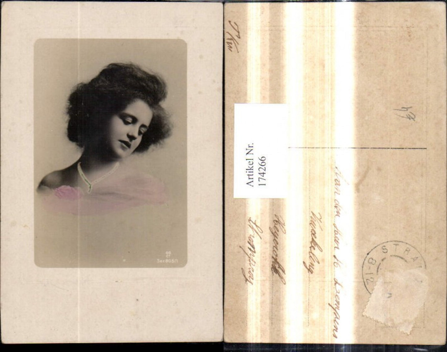 174266,Foto Ak Frau Halskette Schmuck Passepartout